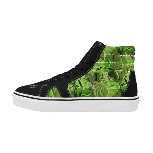 Tropical Jungle Leaves Camouflage Women's High Top Skateboarding Shoes (Model E001-1)