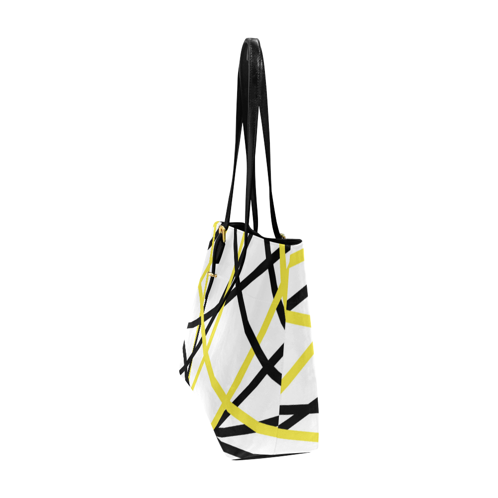 Black and yellow stripes Euramerican Tote Bag/Large (Model 1656)