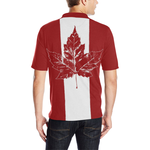 Canada Flag Polo Shirts Cool Retro Men's All Over Print Polo Shirt (Model T55)