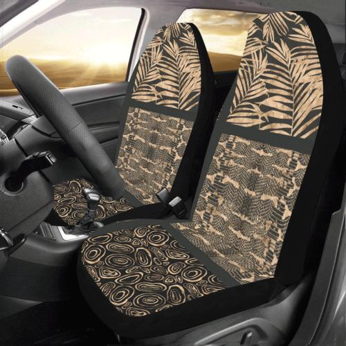 Exclusive Golden Black Python Patchwork Car Seat Covers (Set of 2)