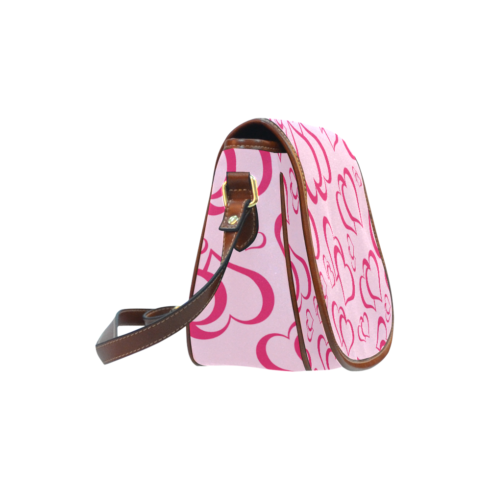 Pink Blush Hearts Saddle Bag/Large (Model 1649)
