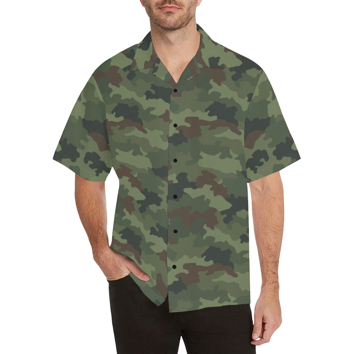 Yugoslav M89 Hrastov Lst camouflage Hawaiian Shirt (Model T58)