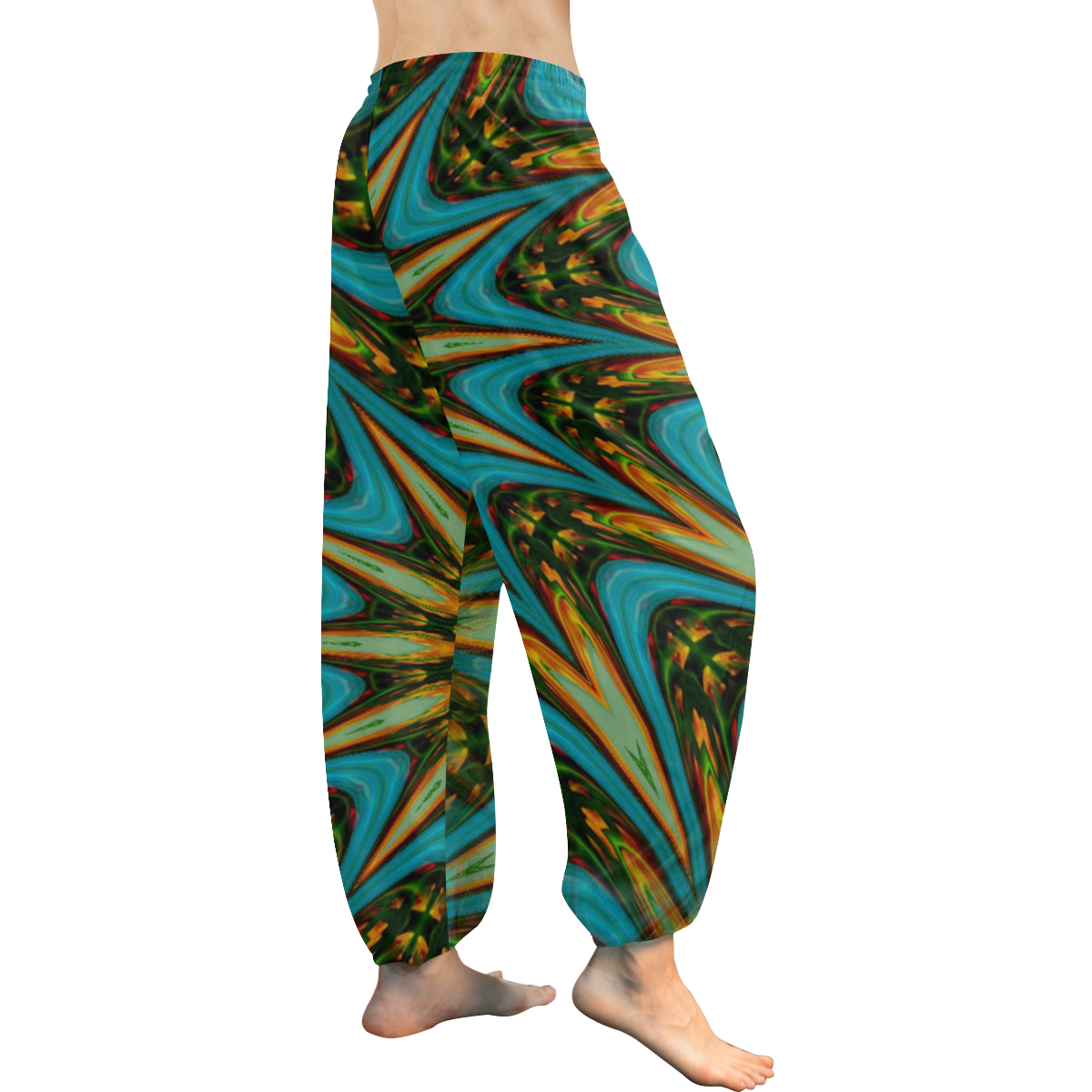 :Emerald Mandala: Women's All Over Print Harem Pants (Model L18)