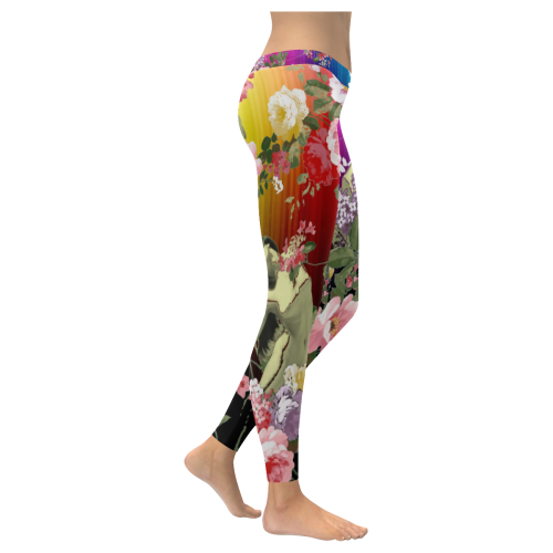 Flora Rainbow Women's Low Rise Leggings (Invisible Stitch) (Model L05)