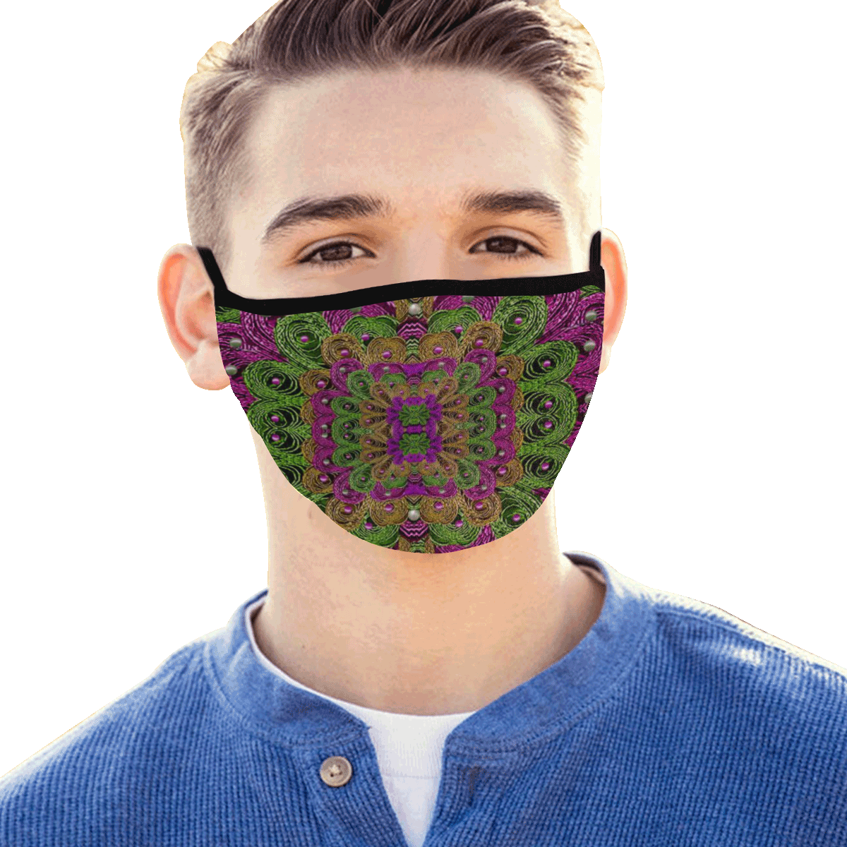 Peacock lace in the nature Mouth Mask