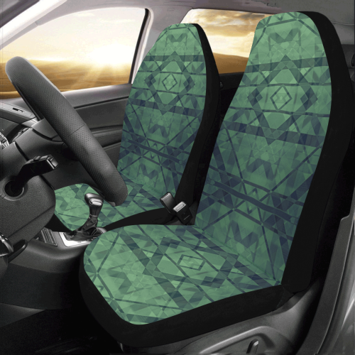 Sci-Fi Green Monster  Geometric design Car Seat Covers (Set of 2)