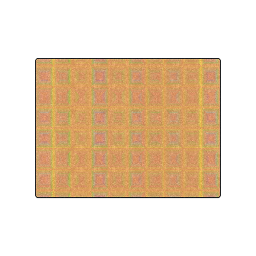 Golden pink multicolored multiple squares Blanket 50"x60"