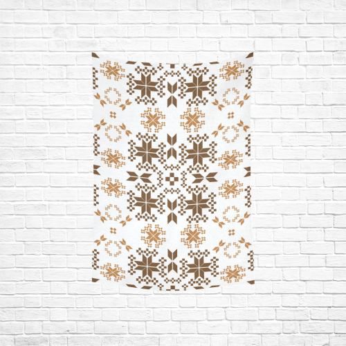 Ethnic folk ornament Cotton Linen Wall Tapestry 40"x 60"