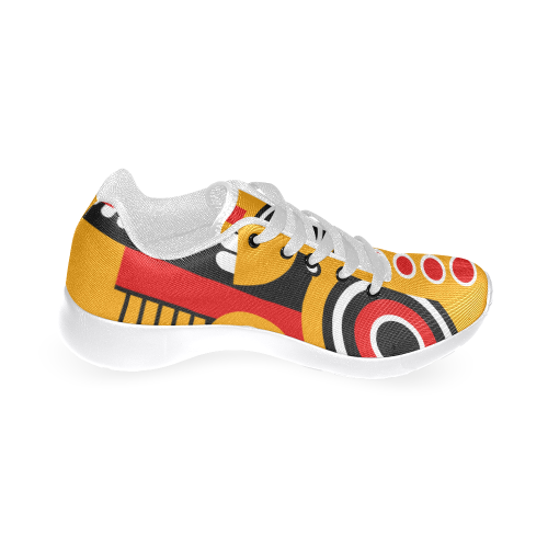 Red Yellow Tiki Tribal Women's Running Shoes/Large Size (Model 020)