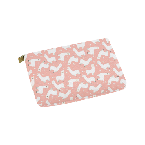 Pink Llama Pattern Carry-All Pouch 9.5''x6''