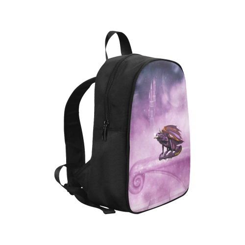 Wonderful violet dragon Fabric School Backpack (Model 1682) (Medium)