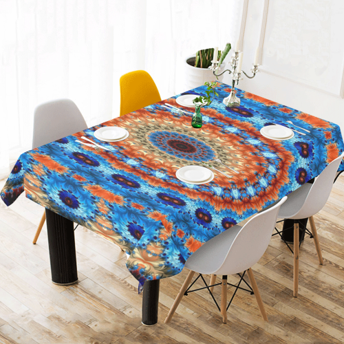 Kaleidoscope Cotton Linen Tablecloth 60"x120"