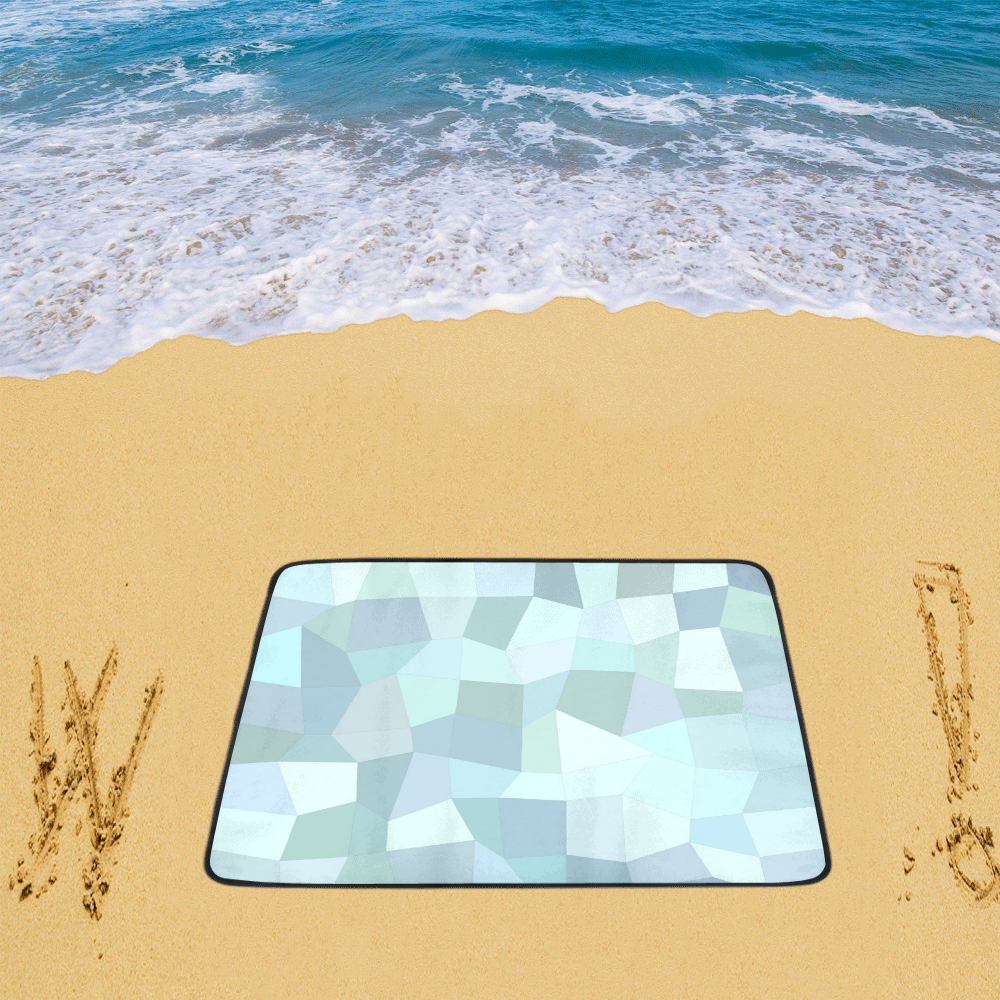 Pastel Blues Mosaic Beach Mat 78"x 60"