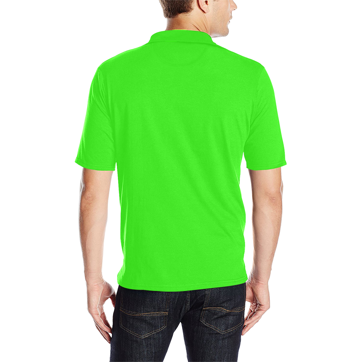 color neon green Men's All Over Print Polo Shirt (Model T55)