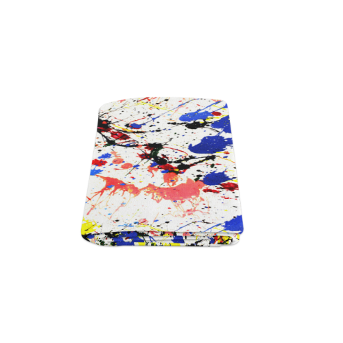 Blue and Red Paint Splatter Blanket 50"x60"