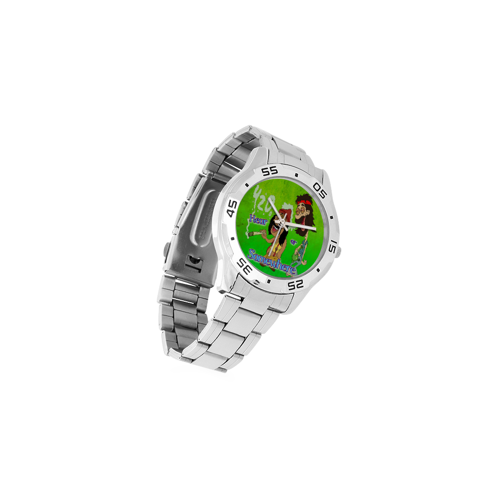 Weed - Hear or Somewhere Men's Stainless Steel Analog Watch(Model 108)