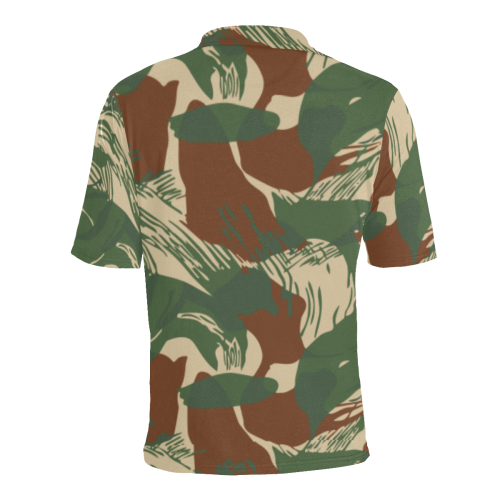 Rhodesian Brushstroke Camouflage v2b Men's All Over Print Polo Shirt (Model T55)