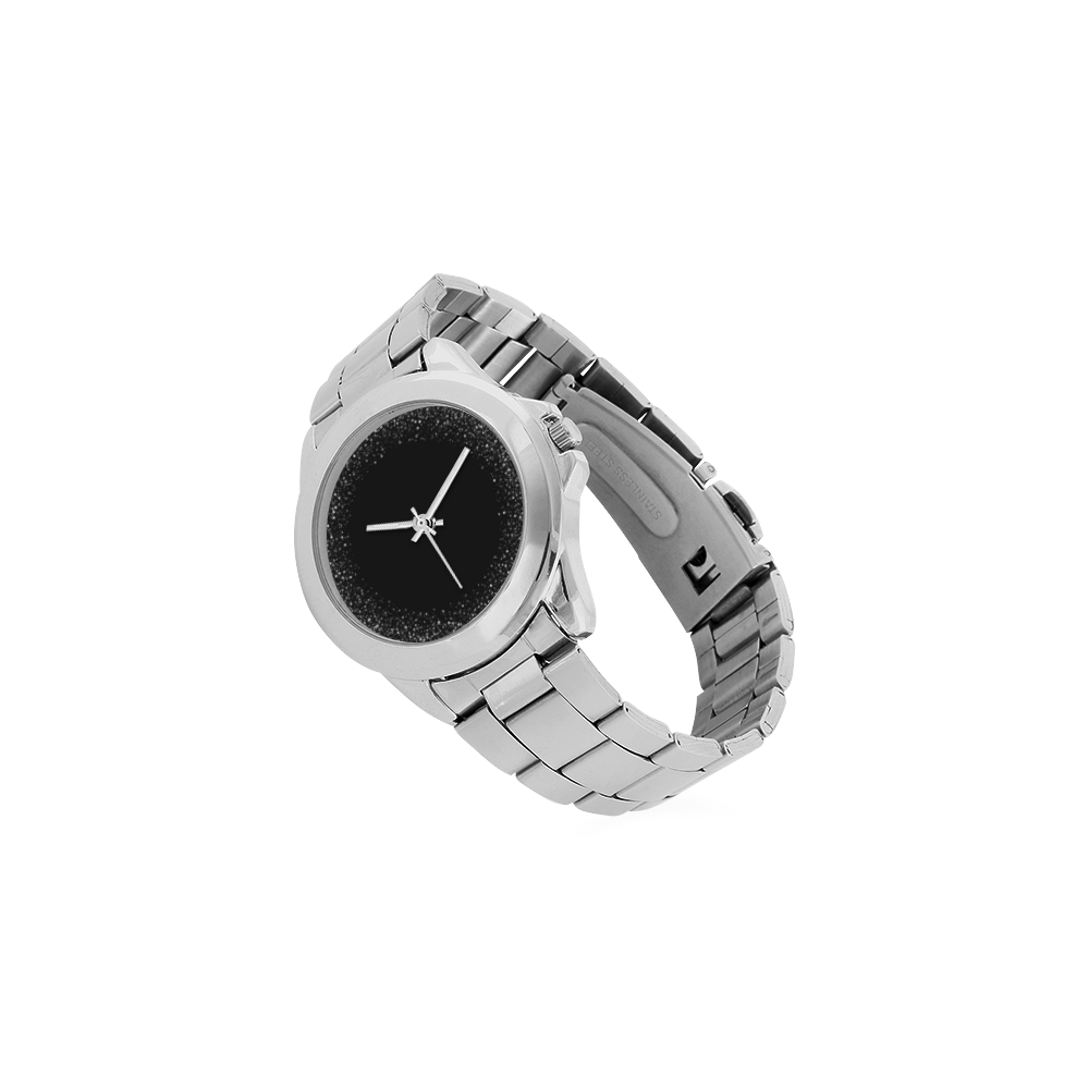 Silver Glitter Background Unisex Stainless Steel Watch(Model 103)