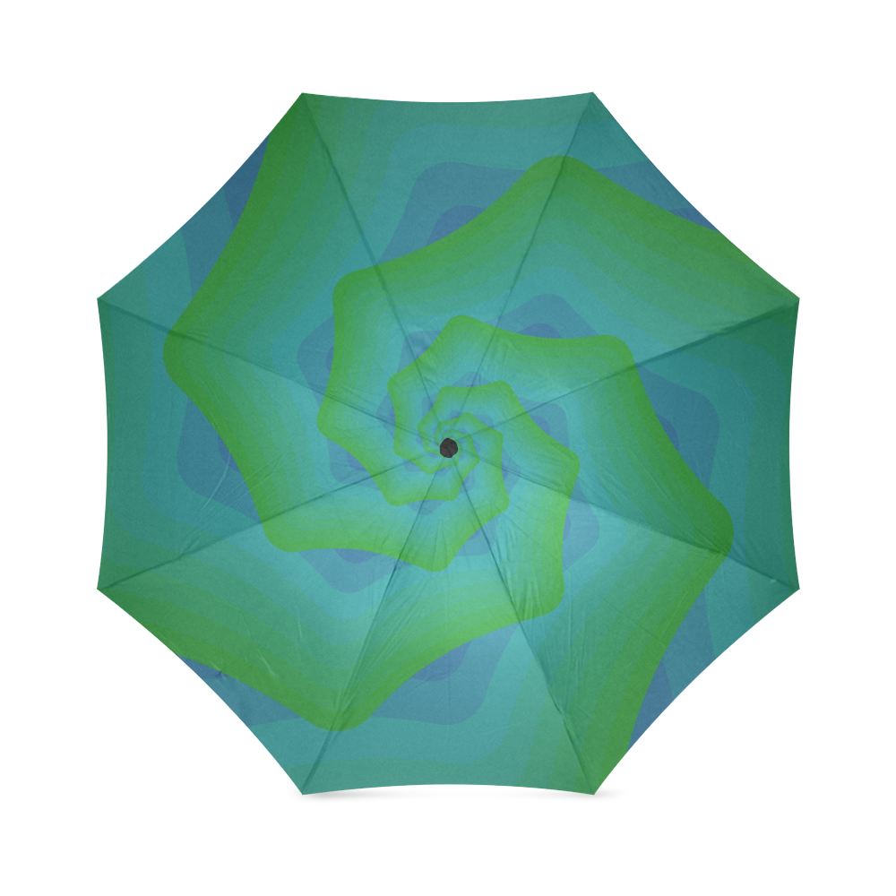 Green blue wave Foldable Umbrella (Model U01)