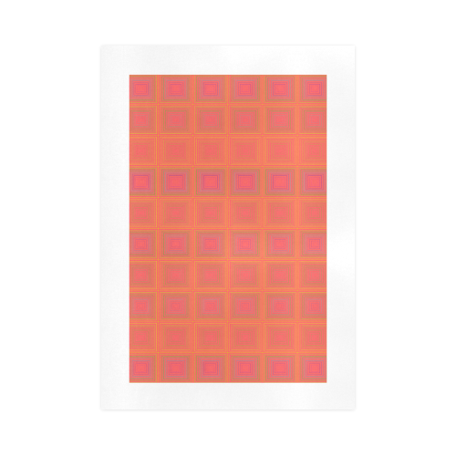 Pale pink golden multiple squares Art Print 16‘’x23‘’