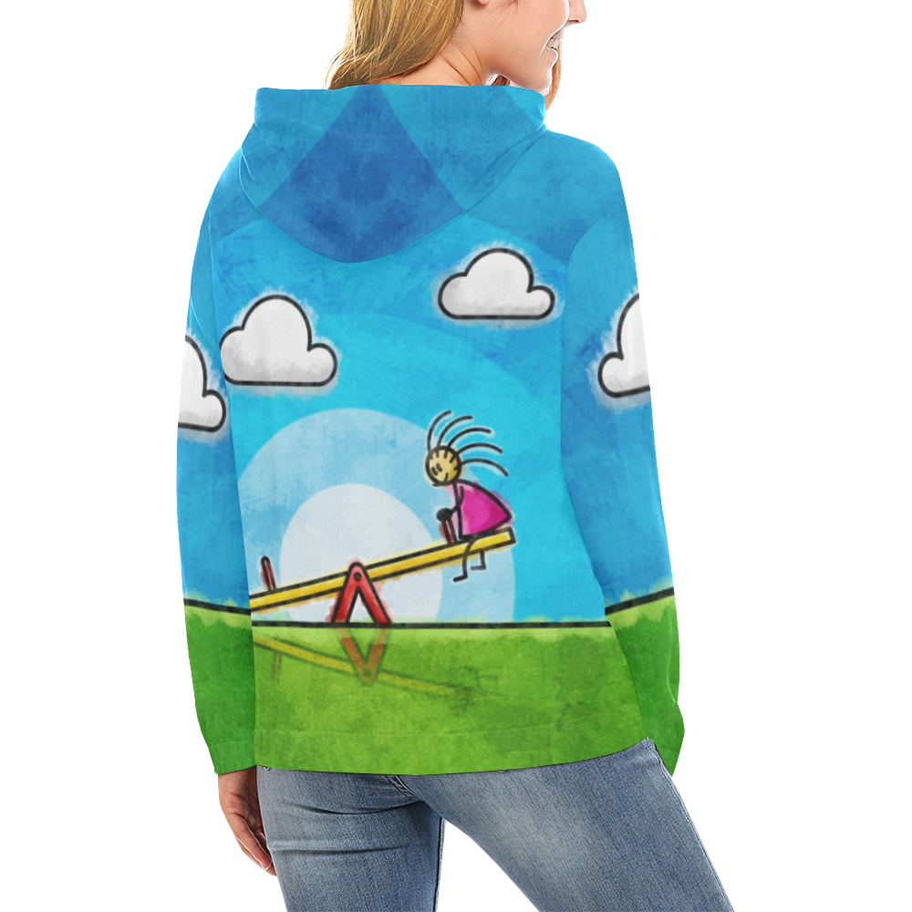 Imaginary Friend All Over Print Hoodie for Women (USA Size) (Model H13)