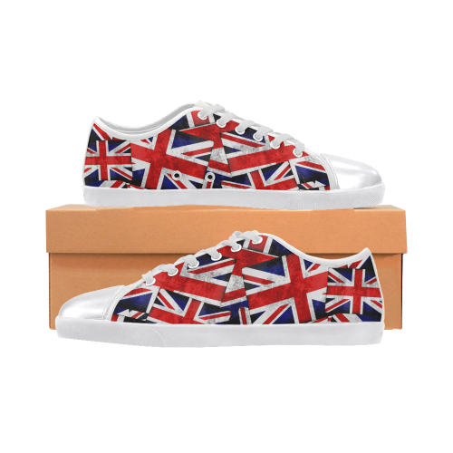 Union Jack British UK Flag Canvas Shoes for Women/Large Size (Model 016)