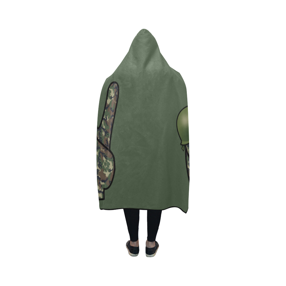 Forest Camouflage Peace Sign Hooded Blanket 50''x40''