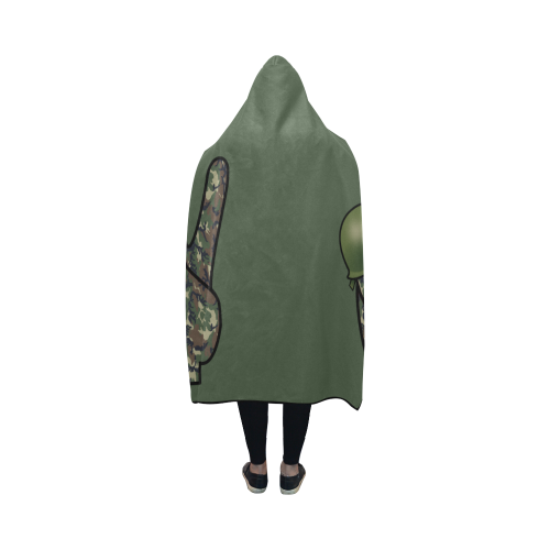 Forest Camouflage Peace Sign Hooded Blanket 50''x40''