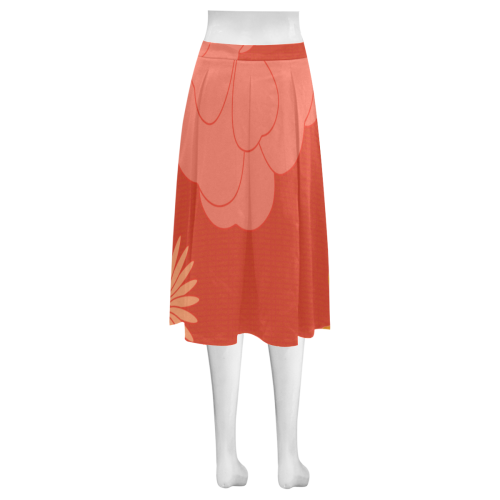 Flowers A0, B0, C7, Mnemosyne Women's Crepe Skirt (Model D16)