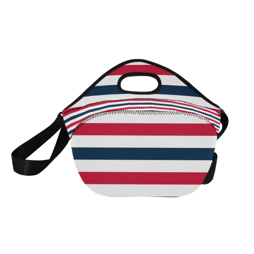 stripesbluegraywhite copy Neoprene Lunch Bag/Large (Model 1669)
