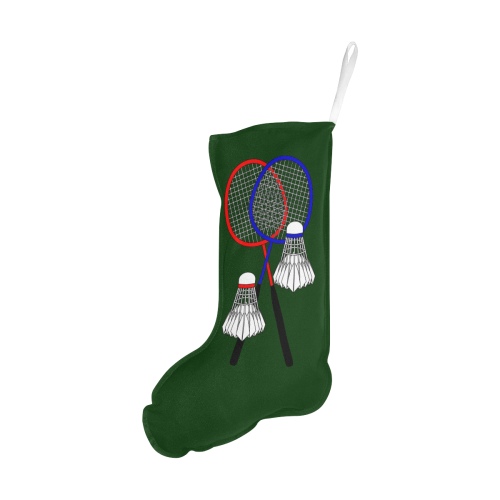 Badminton Rackets and Shuttlecocks Sports Green Christmas Stocking (Without Folded Top)