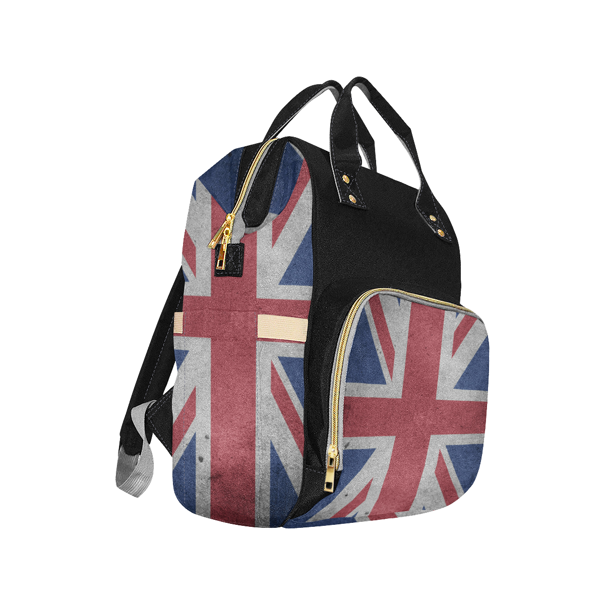 United Kingdom Union Jack Flag - Grunge 1 Multi-Function Diaper Backpack/Diaper Bag (Model 1688)