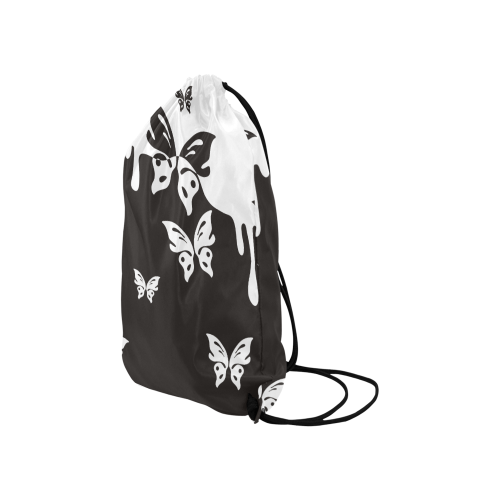 Animals Nature - Splashes Tattoos with Butterflies Small Drawstring Bag Model 1604 (Twin Sides) 11"(W) * 17.7"(H)