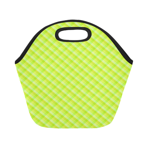 Yellow and green plaid pattern Neoprene Lunch Bag/Small (Model 1669)