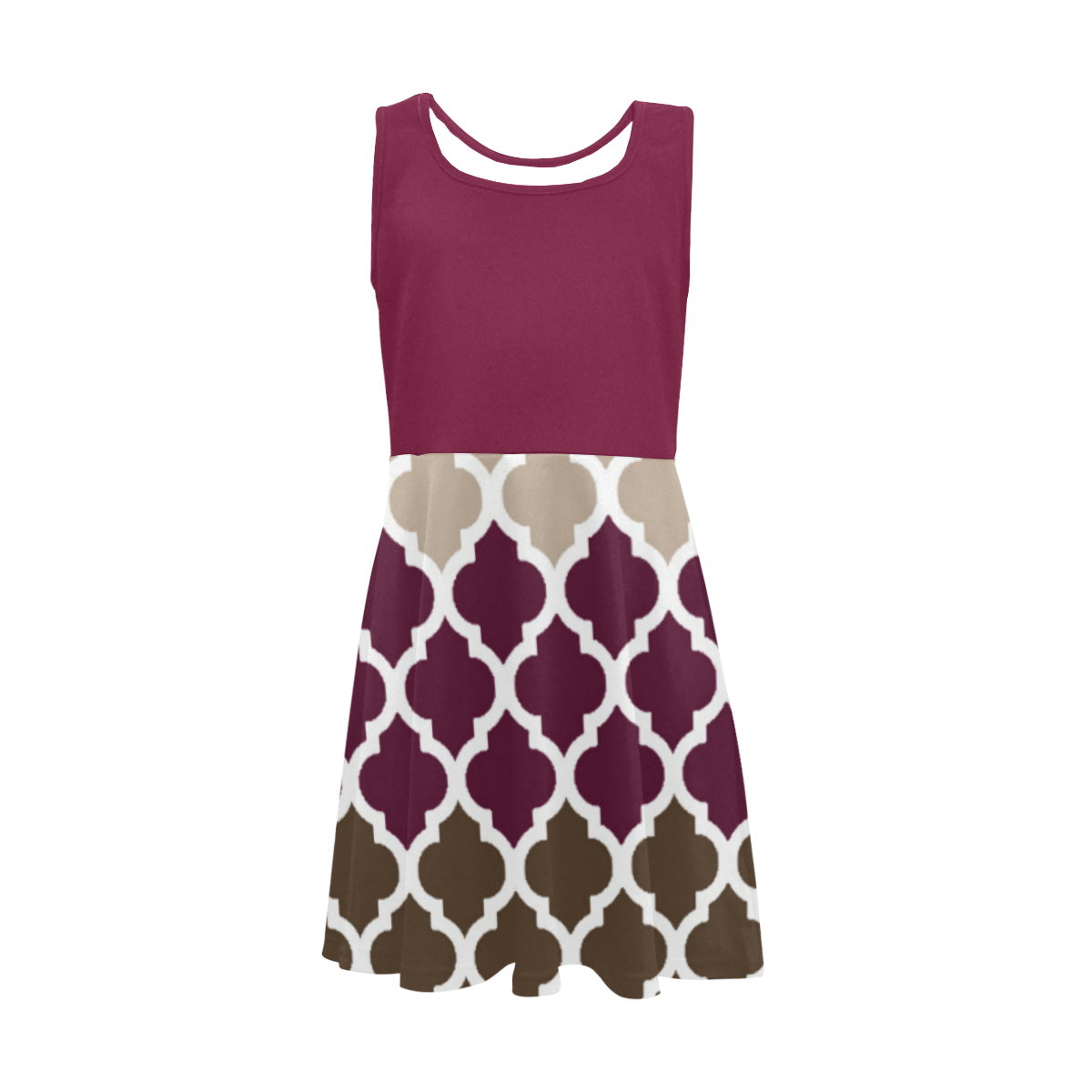 stripe lace pattern Girls' Sleeveless Sundress (Model D56)