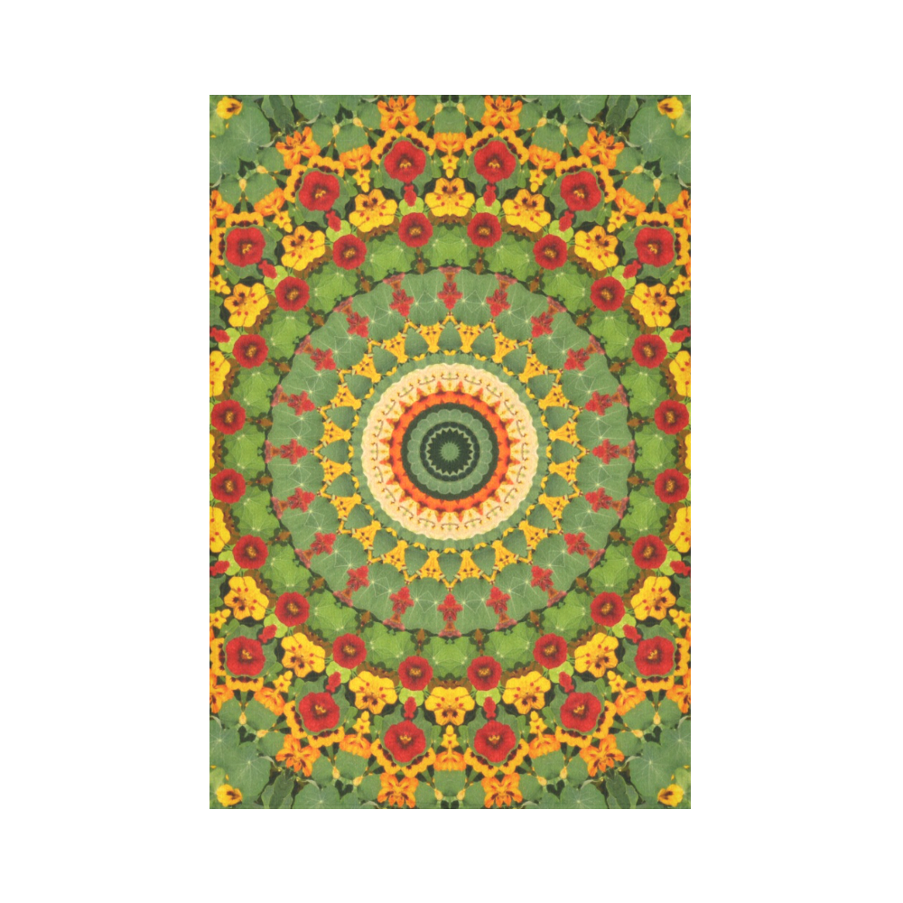 Garden Mandala Cotton Linen Wall Tapestry 60"x 90"