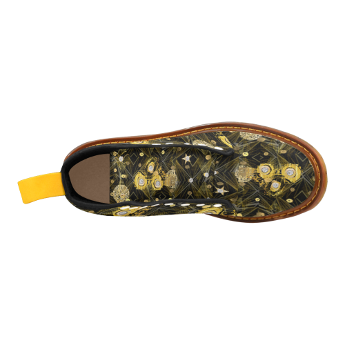 Creative fools art gold shoes bykiekiestrickland Martin Boots For Men Model 1203H