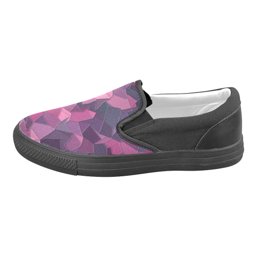 purple pink magenta mosaic #purple Women's Unusual Slip-on Canvas Shoes (Model 019)