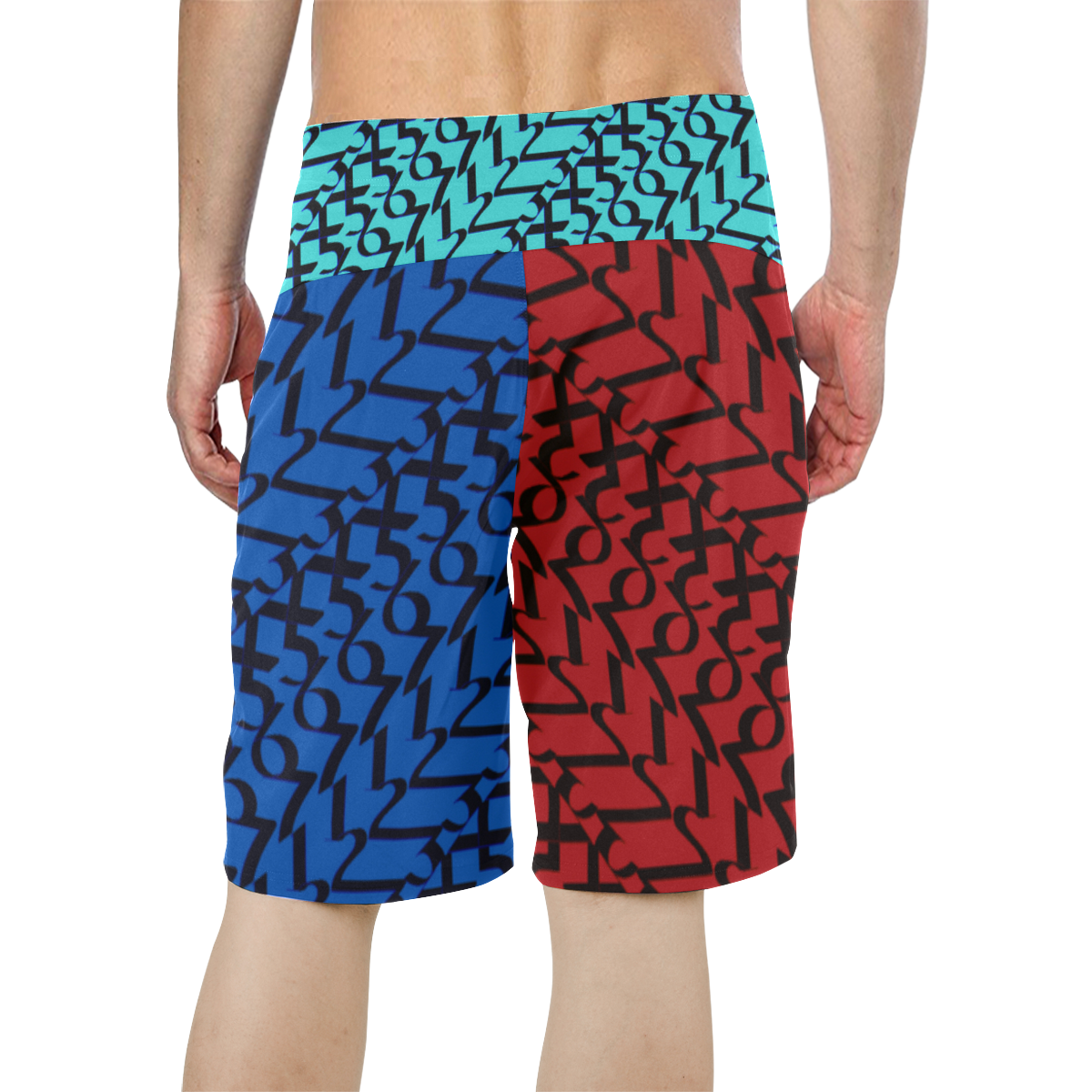 NUMBERS Collection 1234567 Multi Color Men's All Over Print Board Shorts (Model L16)