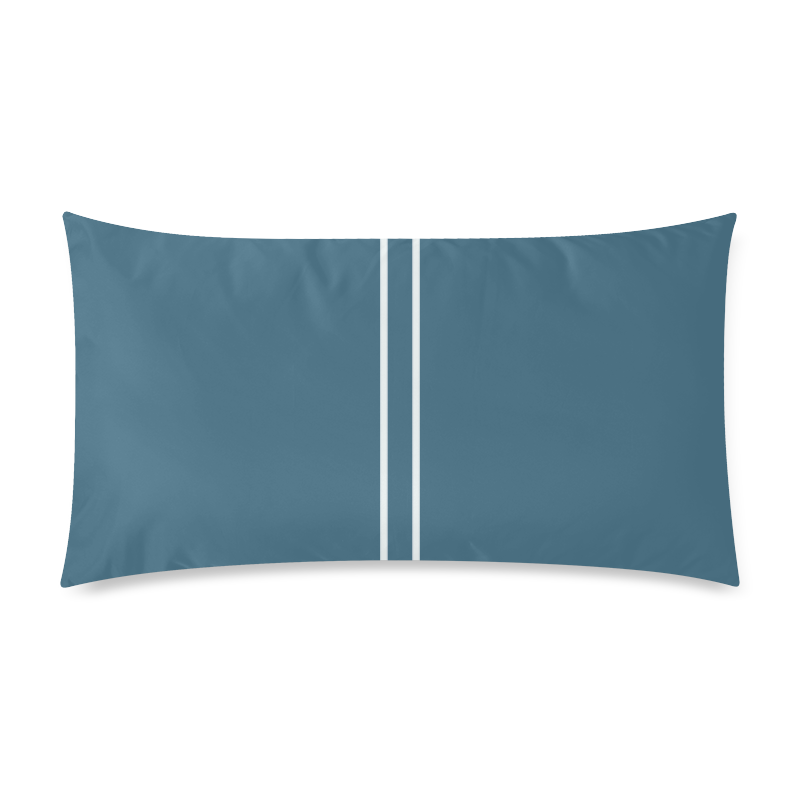 Chinese Porcelain Blue Stripe Rectangle Pillow Case 20"x36"(Twin Sides)