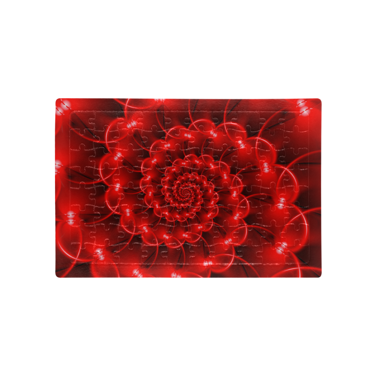 Red Spiral Fractal Puzzle A4 Size Jigsaw Puzzle (Set of 80 Pieces)