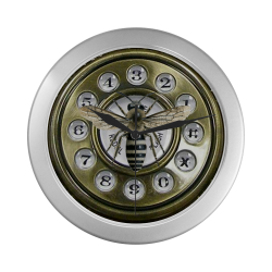 Redial Bee Silver Color Wall Clock