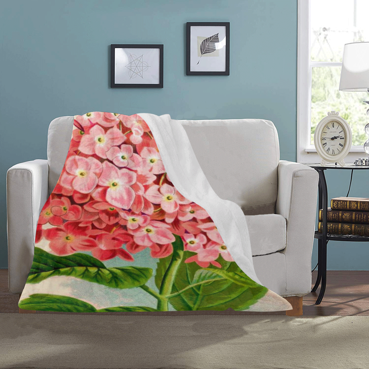 pink hydrangia Ultra-Soft Micro Fleece Blanket 30''x40''