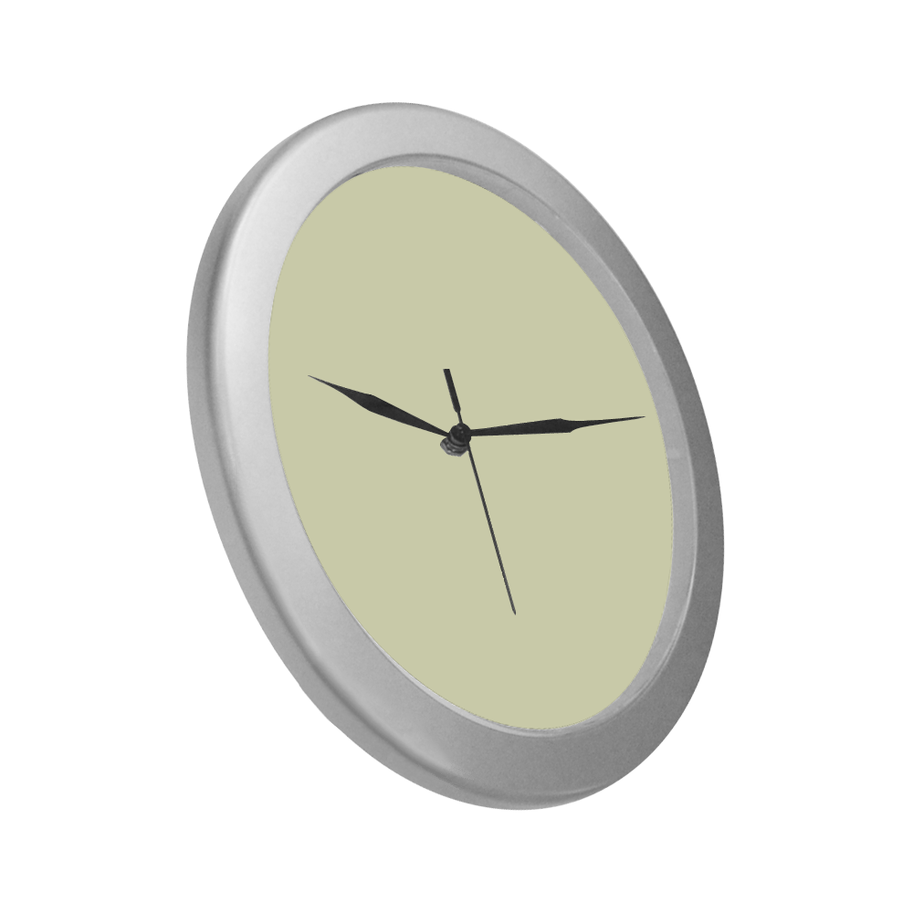 color light goldenrod yellow Silver Color Wall Clock
