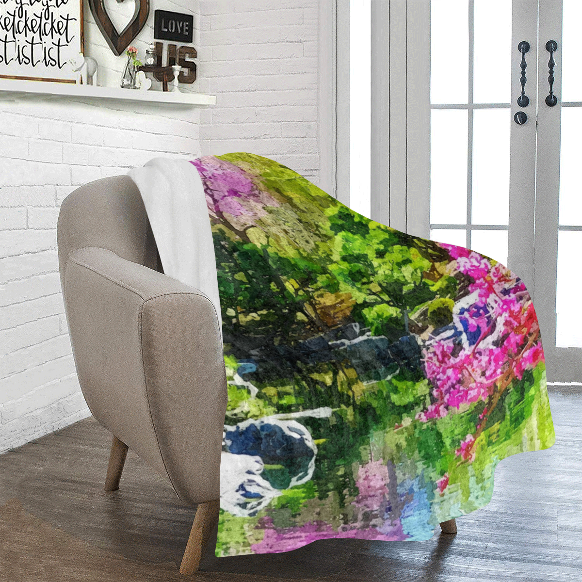 oriental garden Ultra-Soft Micro Fleece Blanket 43''x56''