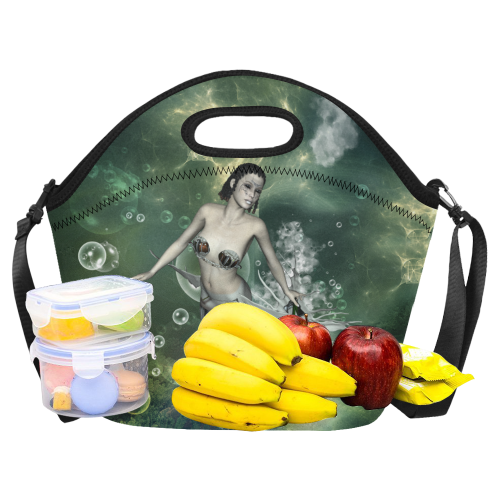 Awesome mermaid in the deep ocean Neoprene Lunch Bag/Large (Model 1669)