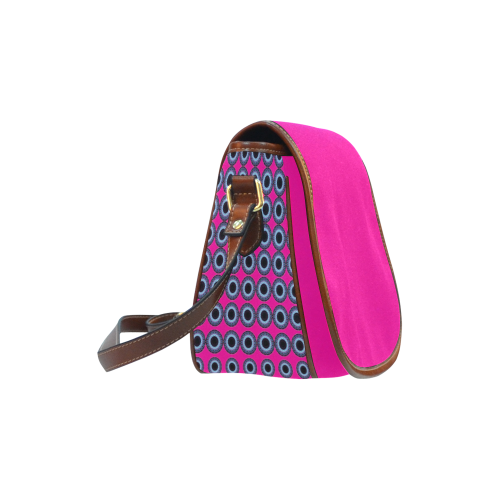 Halftone Pink Saddle Bag/Small (Model 1649) Full Customization