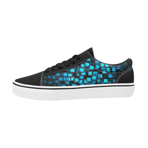 skate pixel Women's Low Top Skateboarding Shoes (Model E001-2)