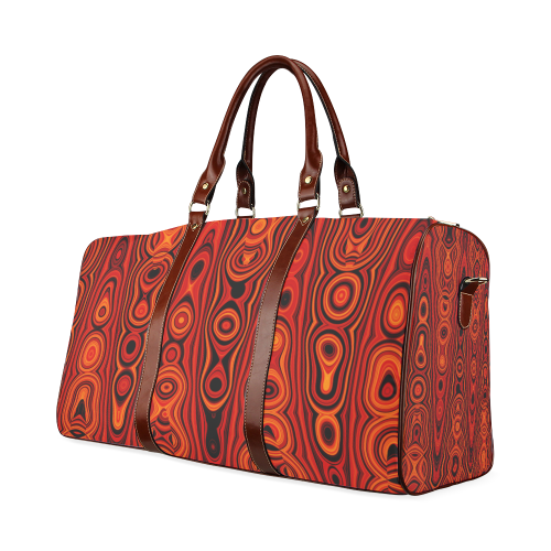 Brown Abstract Pattern Waterproof Travel Bag/Small (Model 1639)