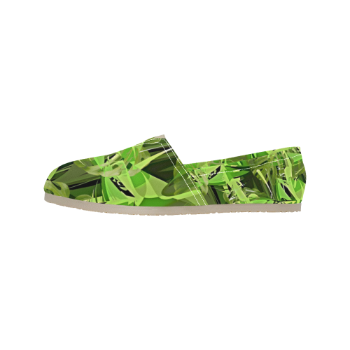 Tropical Jungle Leaves Camouflage Women's Classic Canvas Slip-On (Model 1206)